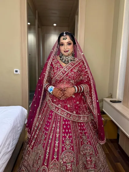 My NG bride Rinki, fully ready in her hotel room. I always make sure my brides are comfortable and ready on time.