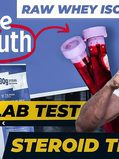 Thumbnail for my steroid test video on The Whole Truth's Raw Whey Isolate.