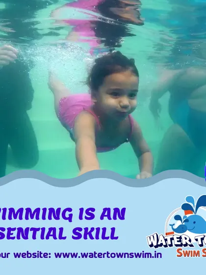Swimming is an essential life skill. This powerful underwater image shows a young child comfortable and capable in the water, which is the ultimate goal of our program.