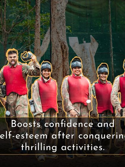 Conquering thrilling activities like paintball boosts confidence and self-esteem. This team looks ready for anything.