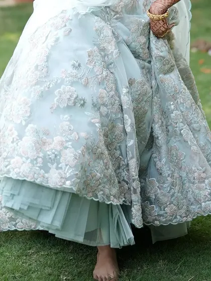 Further images showcasing my collection of modern gowns and lehengas. These photos provide different angles and details of each unique design, from romantic pre wedding shoots to elegant reception looks.