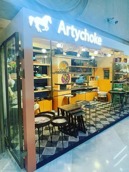 Welcome to my Artychoke store at UB City, Bangalore. I wanted to create a physical space where you can experience the textures, colors, and stories behind my work. It’s a curated collection of my art, furniture, and home decor accents.