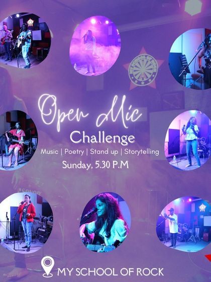 A detailed poster for Open Mic Challenge 72, outlining the prizes and rules for the competition.