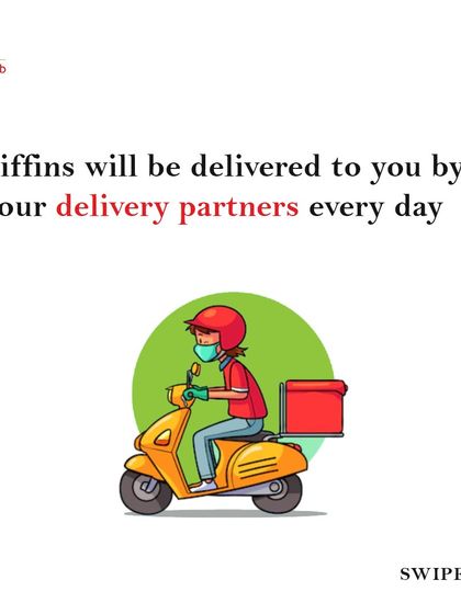 Step 4 of our process: Your tiffins will be delivered to you by our delivery partners every day, right on time.