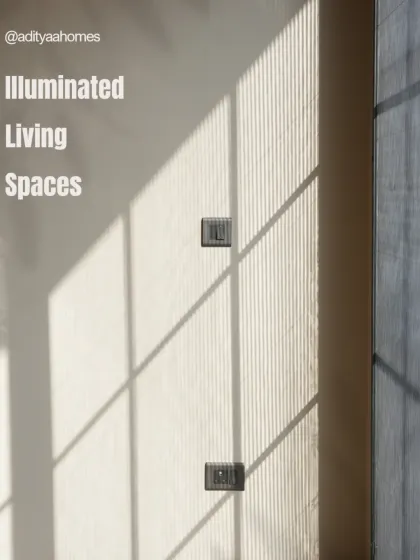 We design homes to maximize natural light. The way sunlight streams in and creates patterns on the textured walls makes the living space feel warm, open, and alive.