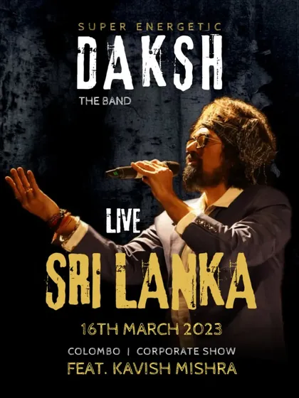 We take our music across the globe. Here is the official poster from our corporate show in Colombo, Sri Lanka. We are a full-service band ready for destination weddings and international events.