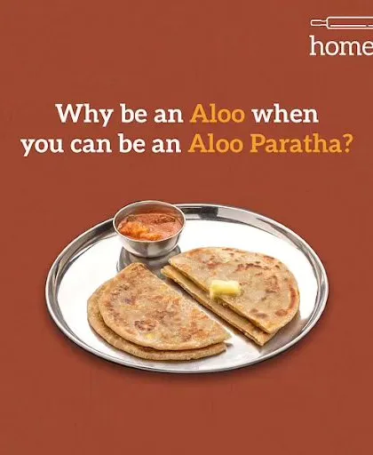 Here's some food for thought. Why settle for being a simple aloo when you can be a warm, comforting, and universally loved Aloo Paratha? I make mine just right, stuffed with a flavourful potato filling and served with a dollop of butter.