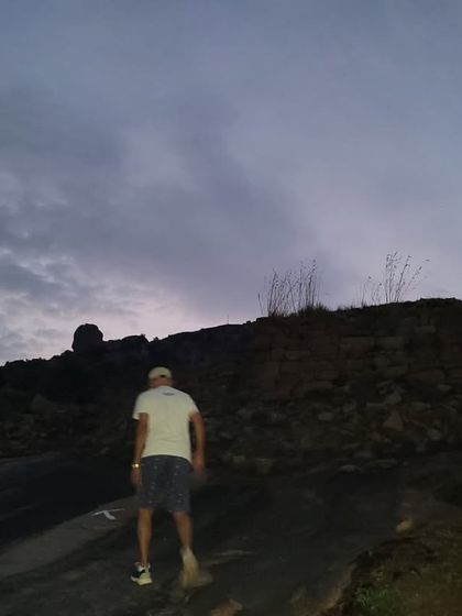 The pre-dawn hike up the rocky terrain of Minchukallu Betta. We start in the dark to catch the first light of day.