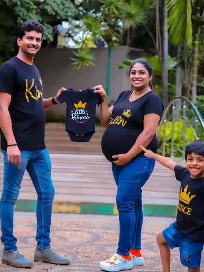 A heartwarming family maternity shoot. I love including the whole family to celebrate the upcoming arrival, with matching t-shirts and cute props like this "Little Princess" onesie.