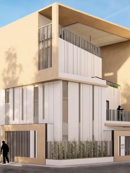 The massing of the Anurag Residence is a study in balance. I used a simple palette of texture paint and clean lines to create a composed structure. The design maintains visual connectivity through vertical railings while ensuring privacy, resulting in a home that is both modern and livable.