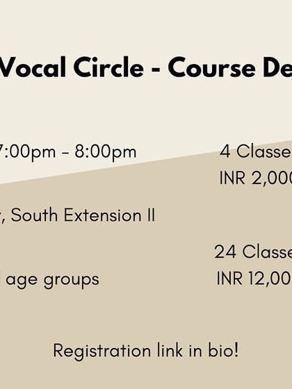 The course details for The Vocal Circle. We offer flexible packages for our weekly sessions, which are open to all age groups.