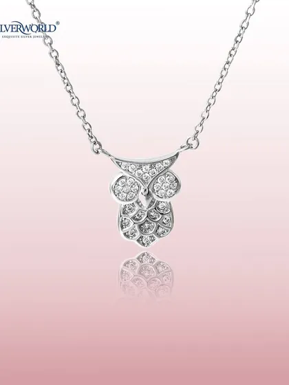 Another one of our popular owl designs, this pendant is fully encrusted with sparkling zirconia stones. It's a playful yet elegant piece that adds personality to any outfit.
