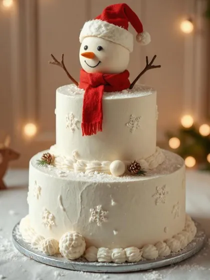 Do you want to build a snowman? This two-tiered snowman cake is sure to bring a smile to everyone's face this Christmas season.