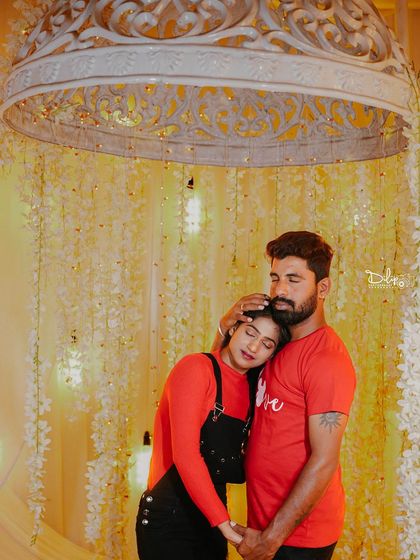 Another angle of the floral canopy, showing its versatility for different romantic poses.