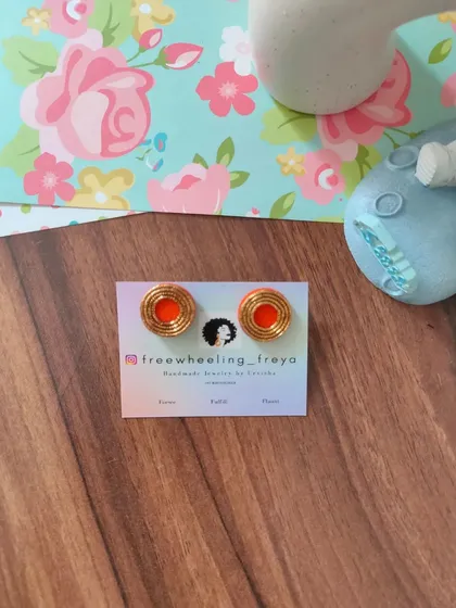 My zardozi studs are perfect for everyday wear or for the office. They feature intricate thread work and are available in a wide range of colors to match any outfit.