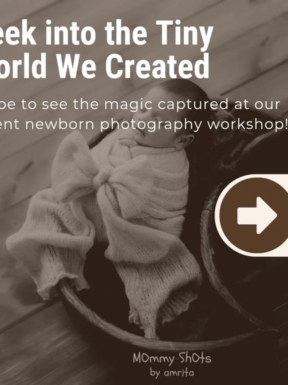 The introductory slide for a carousel showcasing the magical results from a recent newborn workshop.