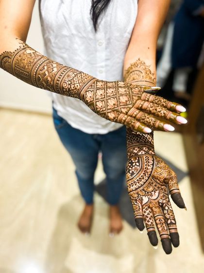 A creative pose showing both the front and back of the lotus grid design.