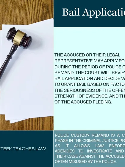 Applying for Bail During Police Remand. You or your legal representative can apply for bail even during the police remand period. The court will review the application based on the seriousness of the offense, the evidence, and the risk of the accused fleeing.