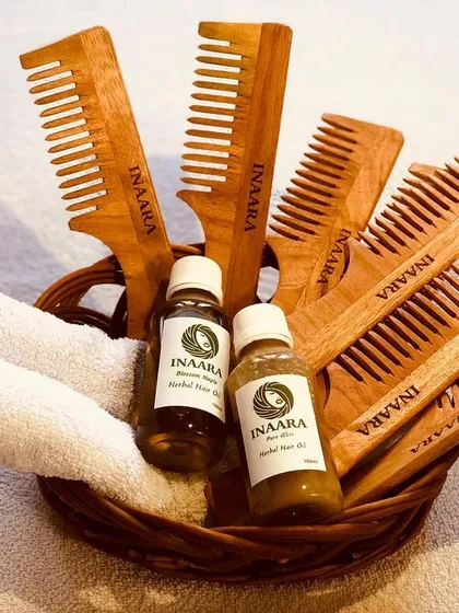 The perfect herbal toolkit for your hair. My Neem combs and hair oils work together to create a healthy scalp environment, reduce breakage, and promote strong, beautiful hair.