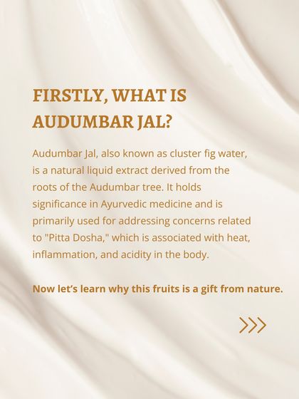 What is Audumbar Jal? It is a natural liquid extract from the roots of the Audumbar tree, used in Ayurveda to address concerns related to Pitta Dosha, like heat and inflammation.