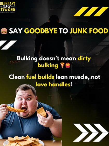Bulking doesn't mean "dirty bulking." Eating junk food will lead to unwanted fat gain. Fuel your body with clean, nutrient-dense foods to build lean muscle, not love handles.