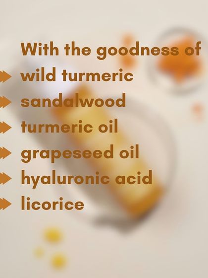 A closer look at the powerful ingredients in my Haldi Chandan cleanser. It's packed with wild turmeric, sandalwood, licorice, and hyaluronic acid for a balanced and effective formula.