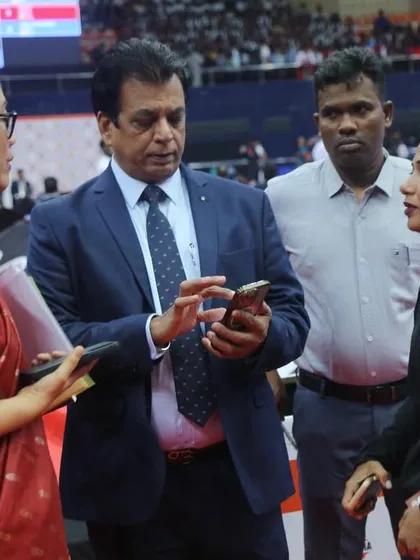 A moment of discussion with officials and an athlete during the KIO National. We ensure that all procedures are transparent and clear to everyone involved.