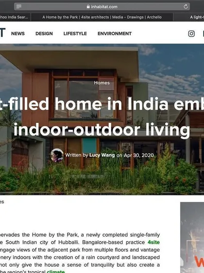 Our project was featured on the international design publication Inhabitat, which highlighted its sustainable features and embrace of indoor-outdoor living.
