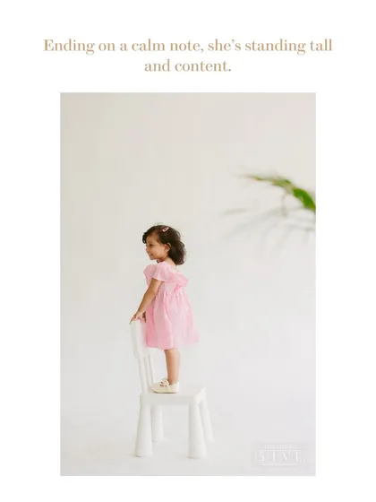 Ending the session on a calm and content note. This series shows how we work with children to capture a full spectrum of their personality, from shy to joyful to peaceful.