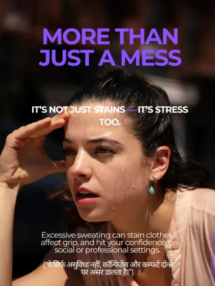 Hyperhidrosis is more than just a mess. The stress of stained clothes and a slippery grip can hit your confidence hard in social and professional settings. My treatments aim to restore comfort and confidence.