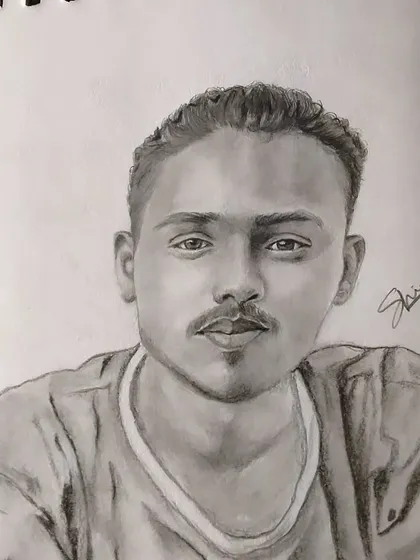 A signed portrait sketch. Every piece I create is an original, hand-drawn artwork.