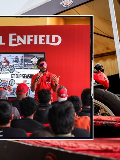 A collage showing our chief instructor's presentation at the Mumbai Zonal Selection.