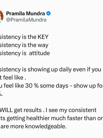 Consistency is the single most important factor for success. It's not about being perfect; it's about showing up for yourself daily, even if you only feel like giving 30%. I see my most consistent clients achieve the best and most lasting results.