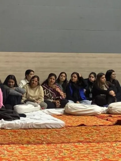 A moment of deep listening as teachers at The Shriram School in Delhi absorb a story, ready to take these techniques back to their classrooms.