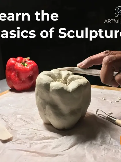 This image highlights the hands-on nature of my sculpture basics workshop. You will learn to use professional tools to shape your creation.