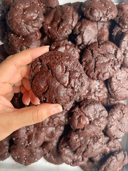 My Double Chocolate Chunk Cookies are so popular that I decided to share the recipe. These cookies are perfectly gooey in the center and crisp on the edges. If you make them, don't forget to tag me.