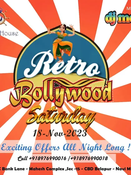 An event poster for one of my signature Retro Bollywood nights. I specialize in creating themed experiences, taking you on a time-traveling trip through the best of Bollywood and Hollywood music.
