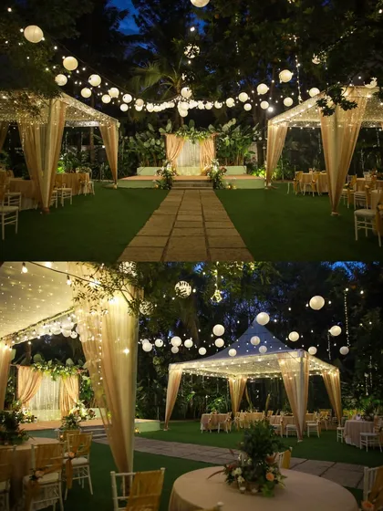 See the transformation from a sunlit ceremony space to a dreamy, starlit reception venue. My spaces are designed to be stunning at any hour, offering you a versatile backdrop for your all-day wedding celebrations in Bengaluru.