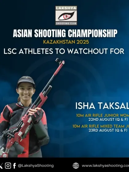 Isha Taksale, a consistent performer, geared up for the 10m Air Rifle Junior Women and Mixed Team events at the Asian Shooting Championship.