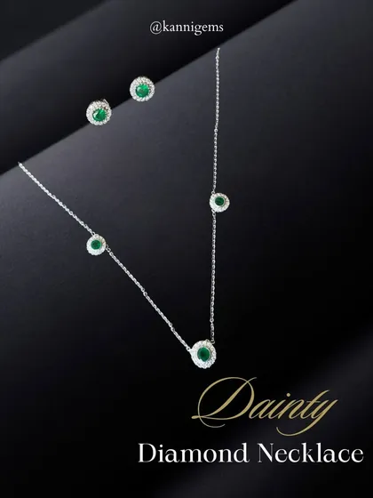 Small details can make the biggest impact. This dainty diamond necklace with emerald accents adds just the right amount of shimmer and color to your look, perfect for those who love beauty without the weight.