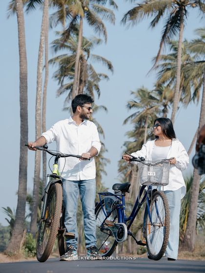 This gallery is filled with natural, unposed, and playful moments from various pre-wedding shoots. It includes everything from romantic walks and picnics in nature to fun interactions in urban cafes and streets, showcasing authentic couple chemistry.