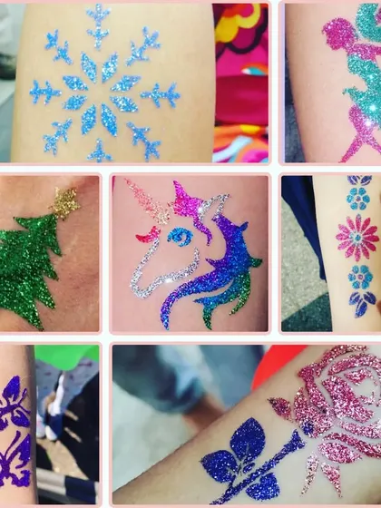 This collage shows a mix of designs perfect for any occasion. It includes a snowflake, fairy, Christmas tree, unicorn, flowers, butterflies, and a rose.