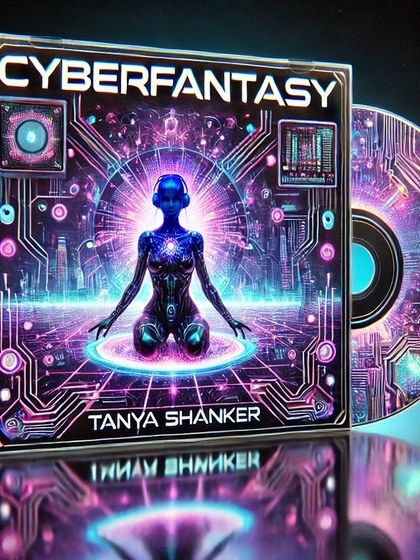 The official artwork for my EP, "Cyberfantasy." This project explores our lives online, and the art reflects the digital, futuristic theme of the music.