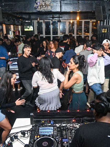 From my perspective, this is the best view in the house. A sea of people dancing and having the time of their lives.