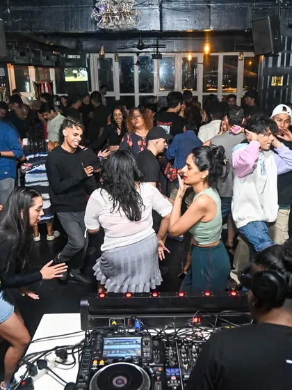 From my perspective, this is the best view in the house. A sea of people dancing and having the time of their lives.