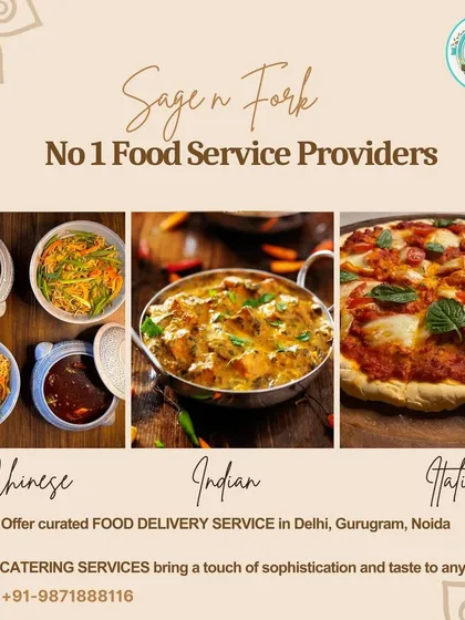 A graphic showcasing my expertise in Chinese, Indian, and Italian cuisines. It emphasizes my food delivery and catering services across Delhi, Gurugram, and Noida.