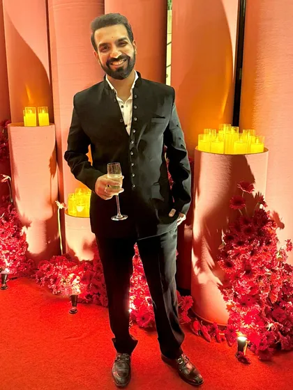 Getting into the holiday spirit. A few snaps from a Christmas event, complete with a champagne toast and festive decor.