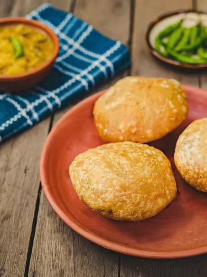 Our weekend special: Khasta Kachori served with a flavourful Aloo Sabzi. This is a classic breakfast or brunch dish that brings back memories of old Delhi.