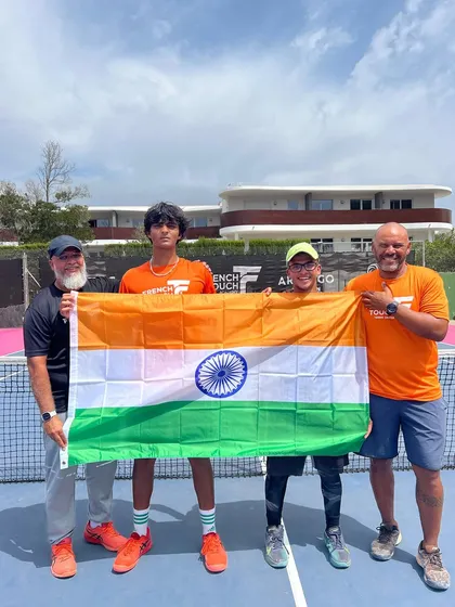 Our program opens doors to global opportunities. Here, our players and coaches proudly display the Indian flag during an intensive training and tournament camp at our parent academy in Cap d’Agde, France.