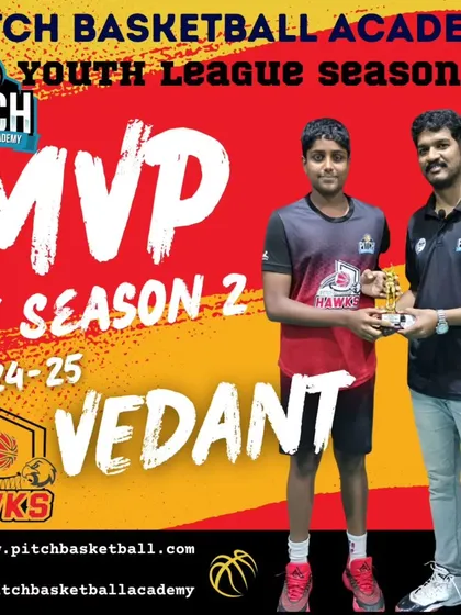 We celebrate excellence at every level. Vedant, named Most Valuable Player of the Youth League Season 2, showcases the rewards that come with consistent, all-around performance.